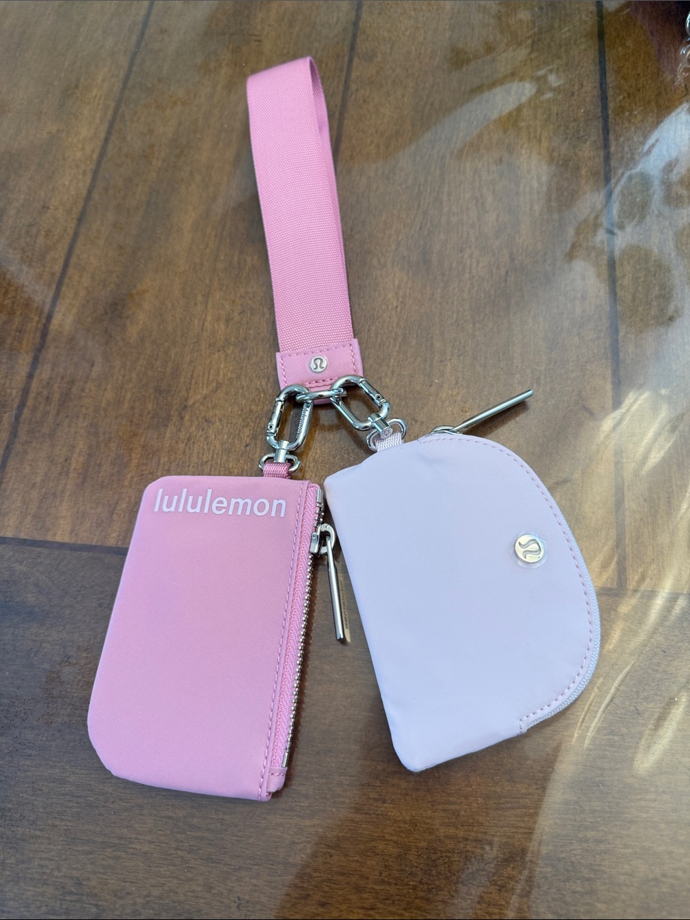*NWOT* Lululemon Pink Dual Pouch Wristlet set